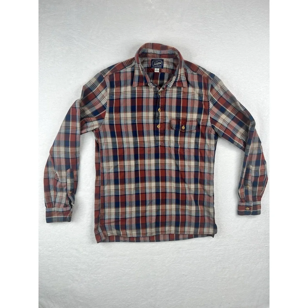 J Crew Sportsman Outfitter‎ Mens Size Small Red Plaid Button Up Long Sleeved